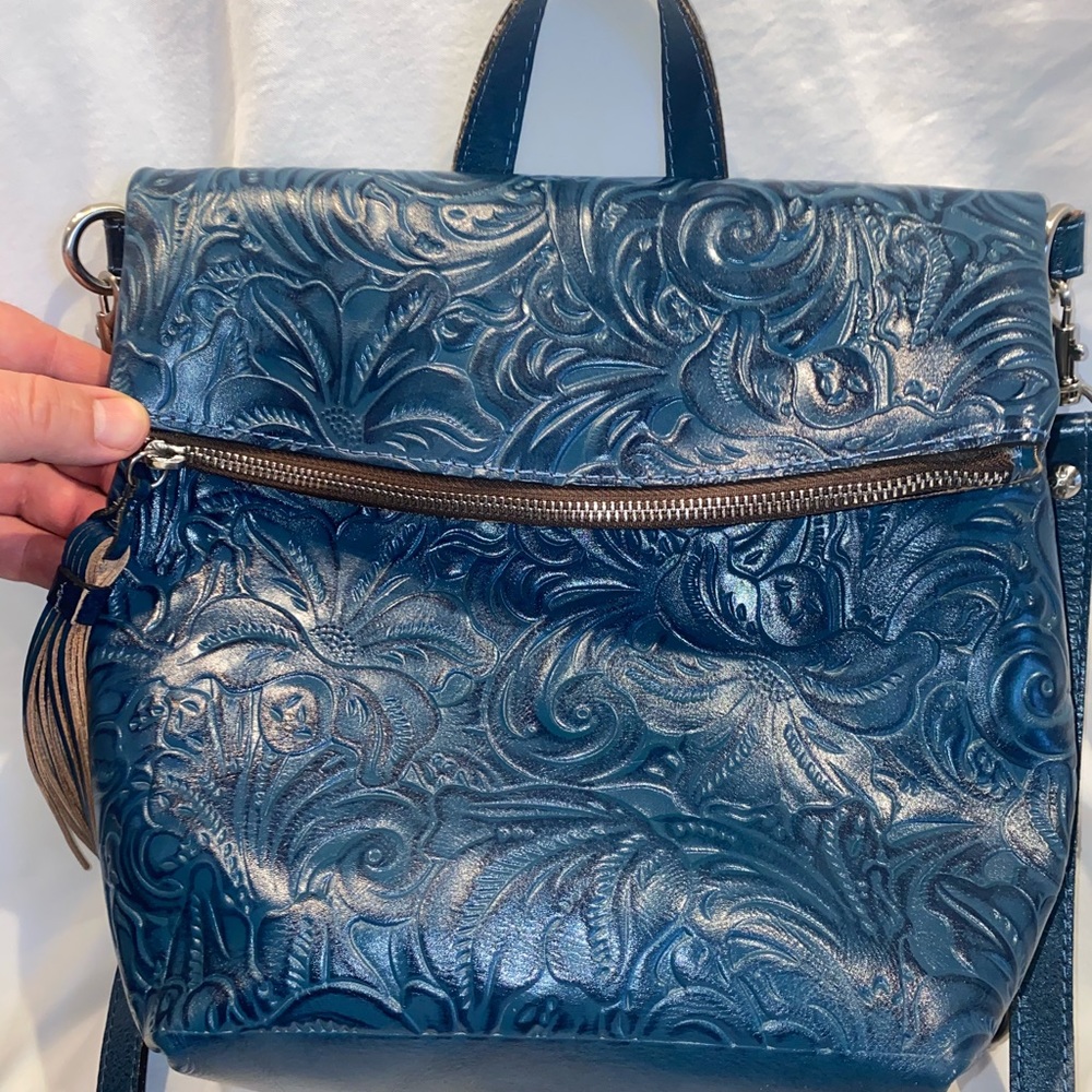 Patricia Nash embossed crossbody backpack